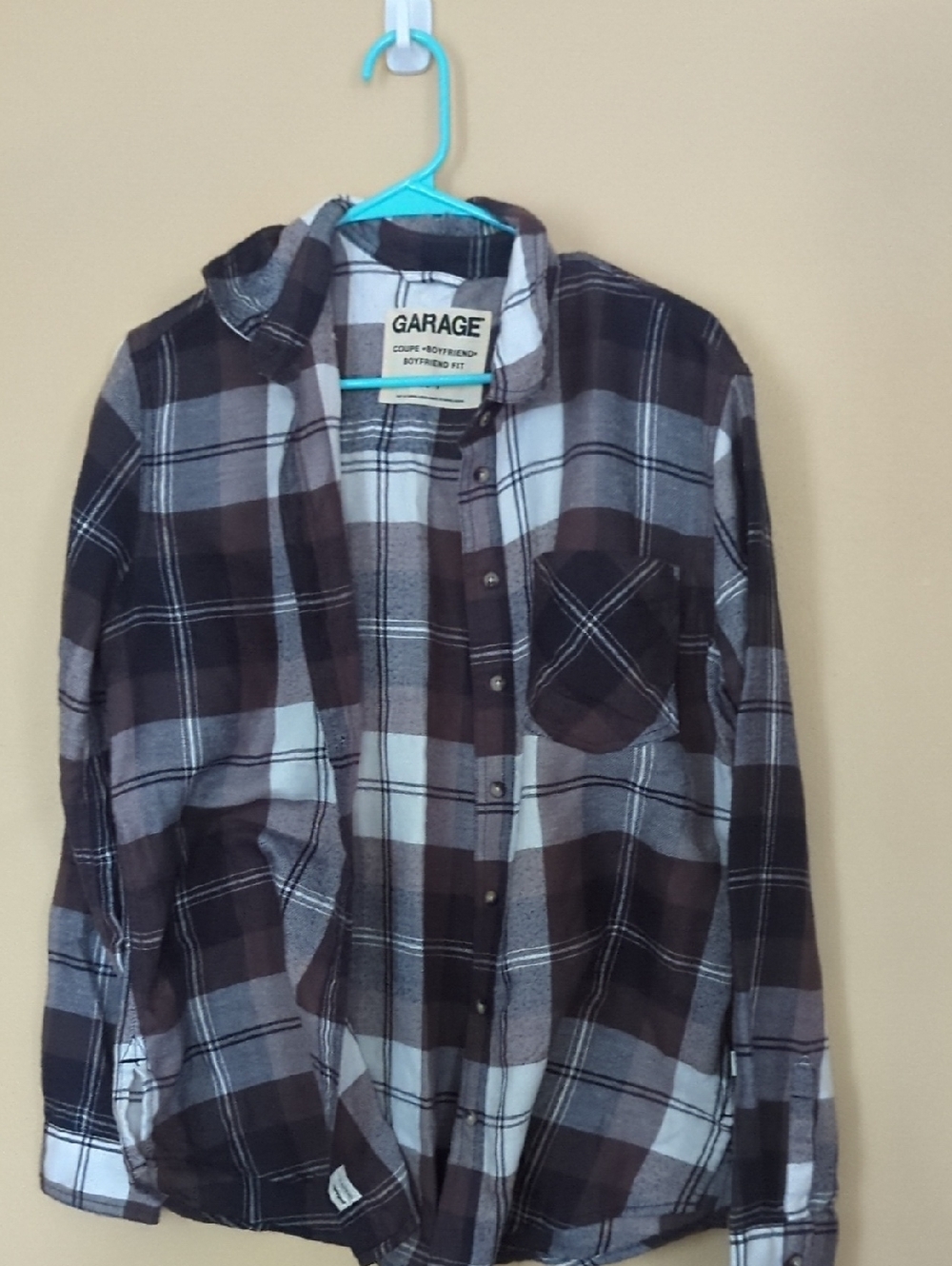 Garage Plaid Button-Up Shirt in Brown, Black & White